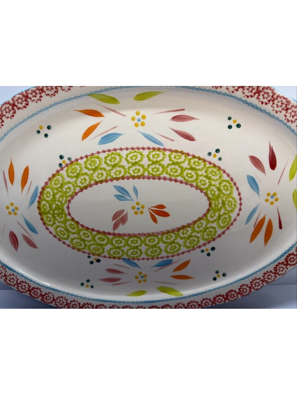 Temptations Tara Old World Springfetti Oval Serving Platter 18